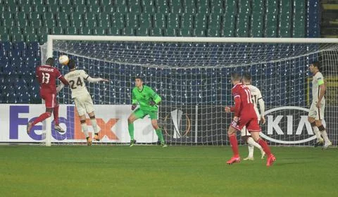 Football match between CSKA Sofia and Roma Italy Stock Photos