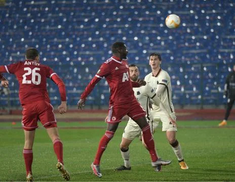 Football match between CSKA Sofia and Roma Italy Foto stock