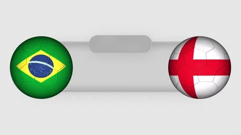 Football match panel template featuring Brazil versus England Stock-Footage 335114944