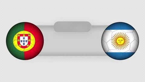Football match panel template featuring Portugal versus Argentina Stock-Footage 335131374