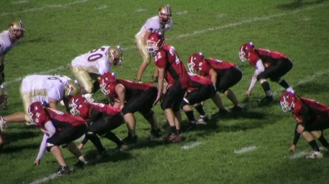 Football Offensive Run Stock Footage