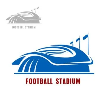 Football or soccer stadium building icon Stock Illustration