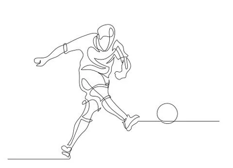 Football player kicks the ball Stock Illustration