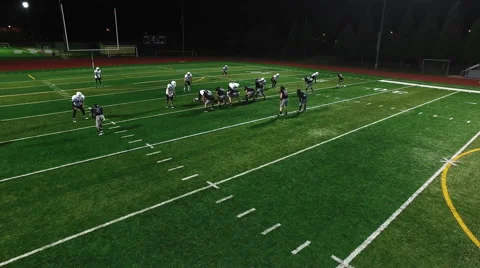 A football player makes a touchdown, view from above Video stock 57675632