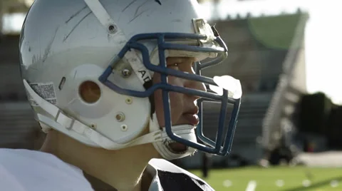 Football Player Portrait Stock Footage