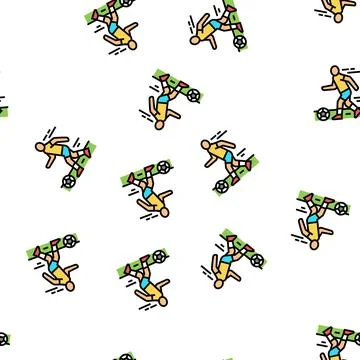 Football player vector seamless pattern Stock Illustration