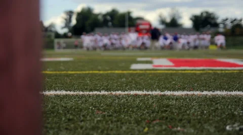 Football Players Practice Out of Focus Stock Footage