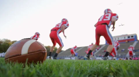 Football Players Warmup Stock Footage