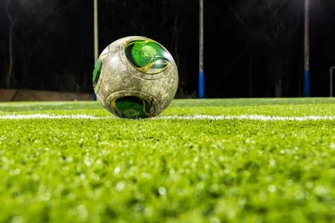 Football on Soccer field Stock-Fotos