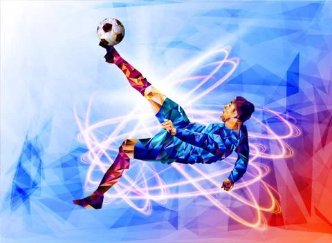 Football Soccer player vector illustration in triangular Stock Illustration