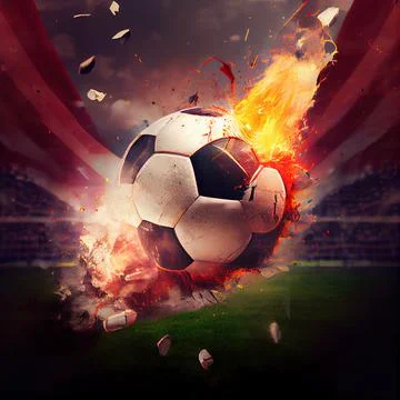 Football socer ball on field Stock Illustration