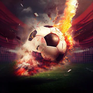 Football socer ball on field Stock Illustration