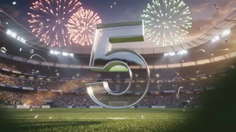 Football Stadium Countdown with Alpha Transition 4K V1 Stock Footage 338372727