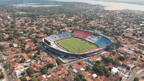 Football Stadium defenders of Chaco Asuncion capital of Paraguay aerial view