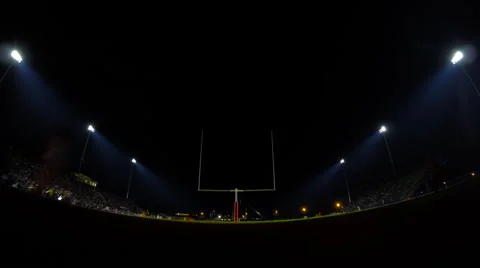Football Stadium Night-lapse at Half Time Stock Footage