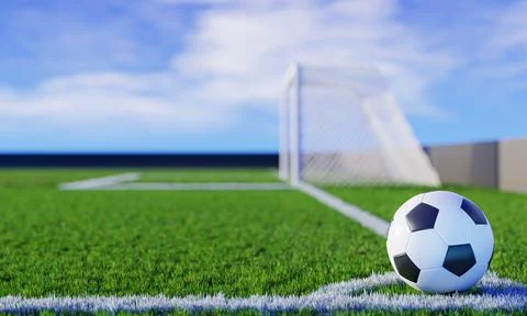 Football standard pattern placed in the corner for kicking. Football fields.. Stockillustratie