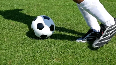 Footballer making tricks to avoid the defender, slow motion Vídeos de archivo 67486959