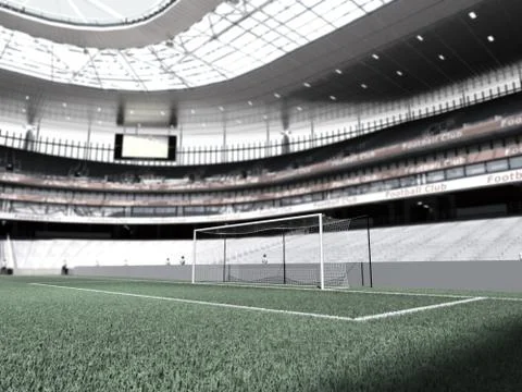 Footboll stadium 3d rendering the imaginary soccer arena Stock Illustration