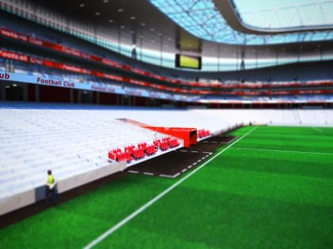 Footboll stadium 3d rendering the imaginary soccer arena Stock Illustration