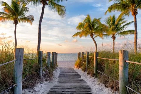 Footbridge to the beach Stock Photos