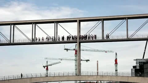 Footbridge berlin Stock Footage 11515011