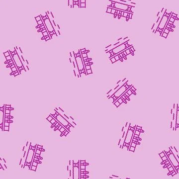 Footbridge bridge line seamless pattern Stock Illustration