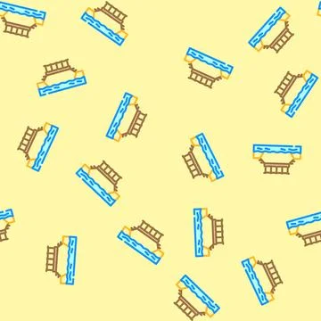 Footbridge bridge vector seamless pattern イラスト素材