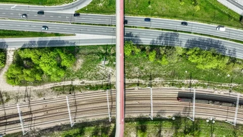 Footbridge with cycle track Stock Footage 303554134