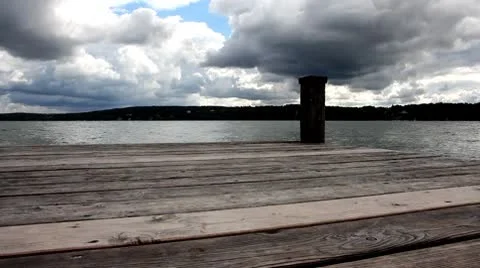 Footbridge of a lake Stock Footage 8852029