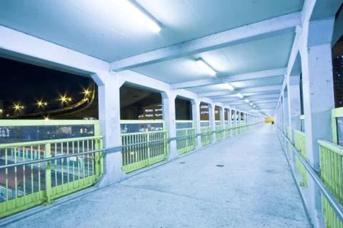 Footbridge at night Stock Photos
