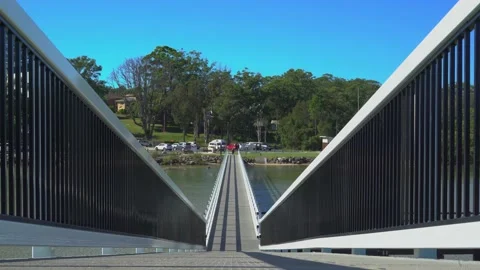 Footbridge Over River Stock Footage 181383438