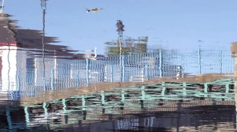 Footbridge River Reflection Stock Footage 49607074