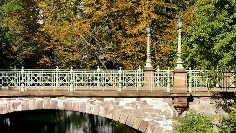 Footbridge in Strasbourg. Stock Footage 96826356
