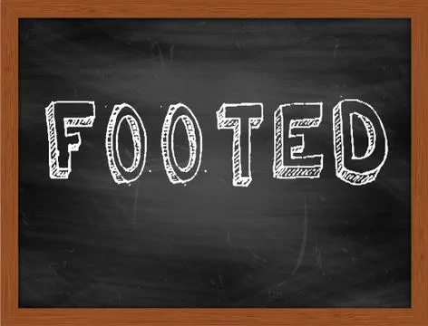 FOOTED  hand writing text on black chalkboard Illustrazione stock