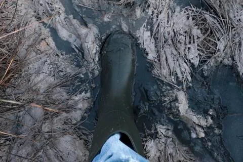 Footfall on a mud road Stock Photos