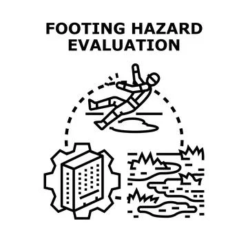 Footing hazard evaluation assessing slip falling risks Stock Illustration