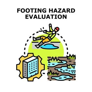 Footing hazard evaluation assessing slip falling risks Stock Illustration