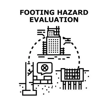 Footing hazard evaluation planning construction problems analysis イラスト素材