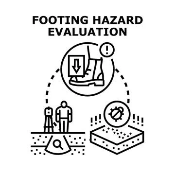 Footing hazard evaluation vector concept illustrating ground stability イラスト素材