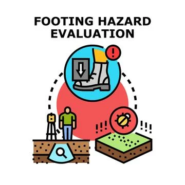 Footing hazard evaluation vector concept illustrating ground stability イラスト素材