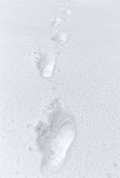 Footmarks in the snow Stock Photos