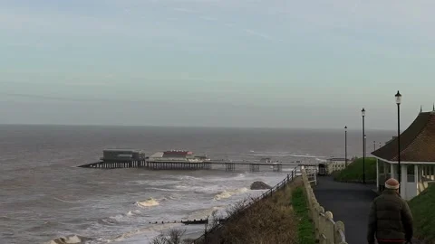 Footpath along the cliff overlooking the beach Stock-Footage 294969724