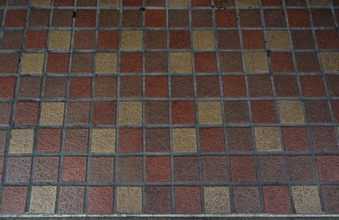 Footpath, brick pavement pattern in Bangkok, Thailand Stock Photos