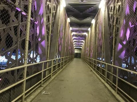 The footpath bridge on the highway Stock Photos
