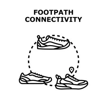 Footpath connectivity concept for navigational tracking Stock Illustration