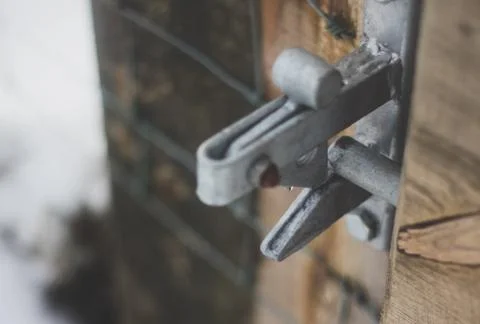 Footpath gate closing latch lock 스톡 사진