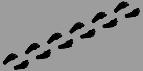 Footpath human footpath. Barefoot prints with the inscription SALE. Abstract  Stock Illustration