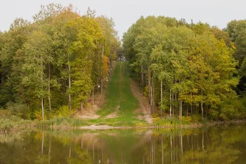 Footpath to the lake Stock Photos