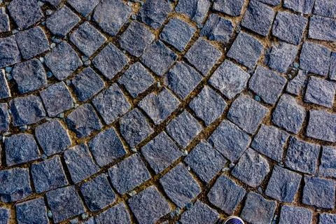 Footpath lined with colored stone small size Stock Photos