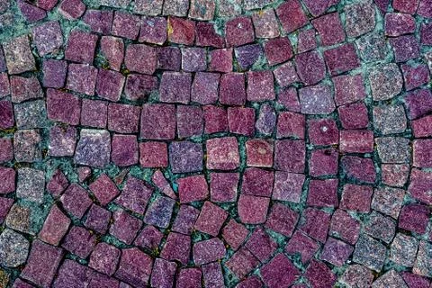 Footpath lined with colored stone small size Stock Photos